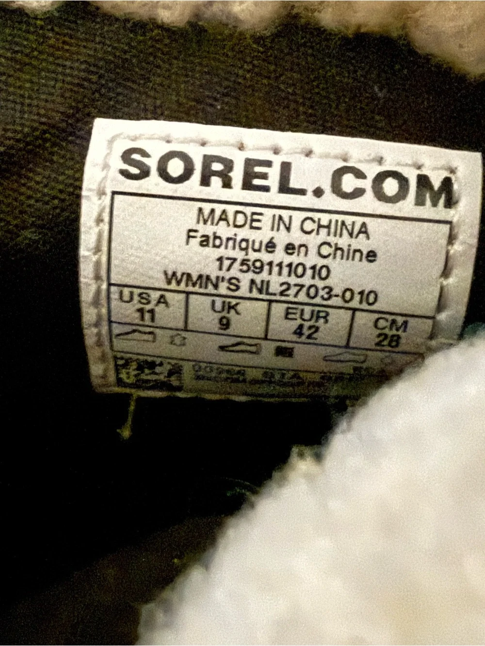 Sorel Joan of Arctic Wedge Black Lace-Up Faux-Shearling Boots Waterproof Sz 11
